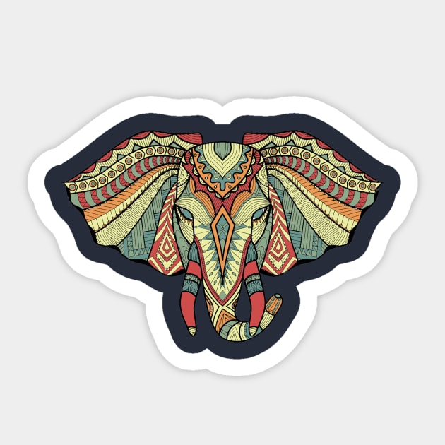 Zentangle Elephant Sticker by noellelucia713